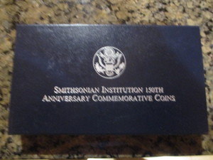 lot 2 image: 1996-P Smithsonian Institution 150th Anniversaryu Commemorative Silver Proof Dollar in OGP