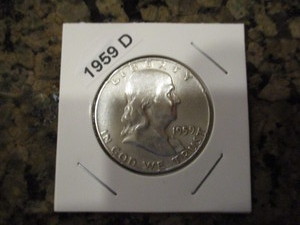 lot 27 image: 1959-D Franklin Silver Half Dollar