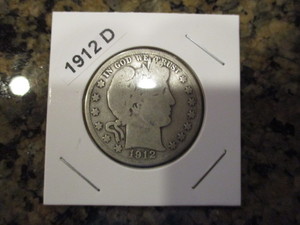 lot 41 image: 1912-D Barber Silver Half Dollar