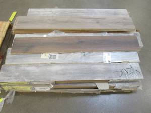 lot 50 image: WHOLESALESALVAGE PALLET OF MISCELLANEOUS FLOORING - Pallet Contains 1-2 Cases of different Flooring - SOME PIECES MAY HAVE SCRATCHES, HAVE EDGECORNER DAMAGE. GREAT FOR SMALL PROJECTS