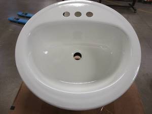 lot 67 image: Bootz Industries Laurel 19 Round Drop-In Bathroom Sink in White