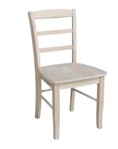 lot 75 image: International Concepts Unfinished Madrid Ladderback Dining Chair - 2 Pack
