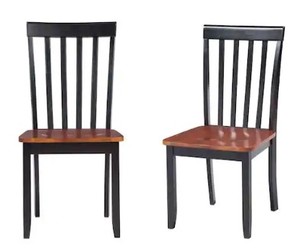lot 76 image: Boraam Bloomington Black and Cherry Wood Dining Chair (Set of 2)