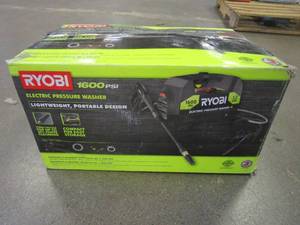 lot 102 image: RYOBI 1800 PSI 1.2 GPM Cold Water Corded Electric Pressure Washer, MISSING SOAP APPLICATOR AND TURBO NOZZLE - WORKS