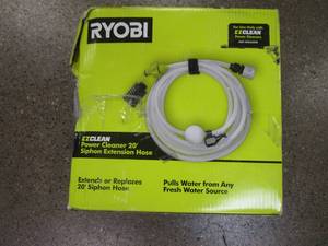 lot 122 image: RYOBI EZClean Power Cleaner 20 ft. Pressure Washer Hose - LIKE NEW