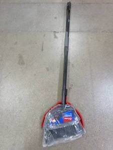 lot 128 image: O-Cedar Outdoor Angle Broom Set and Dual Action Dust Pan - NEW