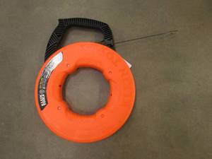 lot 174 image: Klein Tools 120 ft. Steel Fish Tape - End of Tape is Slightly Bent.