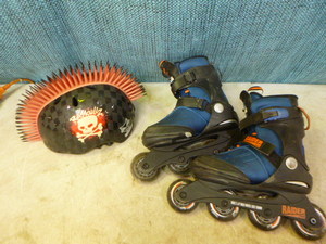 lot 50 image: In-Line Skates and Helmet