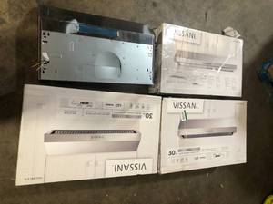 lot 7 image: Lot of Vissani 30 in. W Under Cabinet Range Hood in Stainless Steel Customer Returns See Pictures