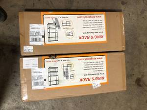 lot 27 image: Lot of 2 Black 5-Tier Boltless Tier Height Adjustable Garage Steel Storage Rack Shelving Units (30 in W x 60 in H x 12 in D) Customer Returns See Pictures
