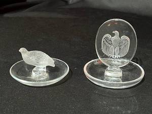 Lalique Partridge and Eagle Ring Holders
