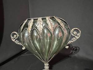 Vintage Murano Style Caged Blown Glass Vase