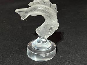 Lalique Crystal Frosted Koi Fish Figurine