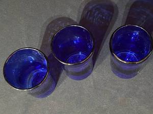 Set of 5 Cobalt Blue Drinking Glasses