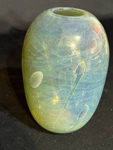 Studio Art Glass Vase Signed