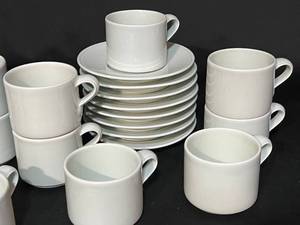 Dansk White Cups and Saucers
