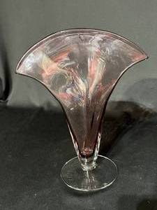 Vintage Blenko Purple Fan Vase