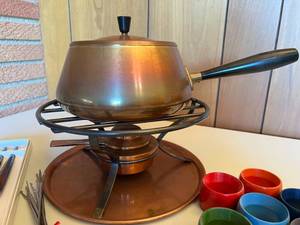 Mid-Century Fondue Set & Napkin Holders