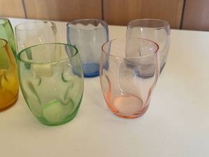 8 Miniature Dimpled Colored Glasses