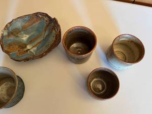 Eckles Pottery  Cups and Bowl