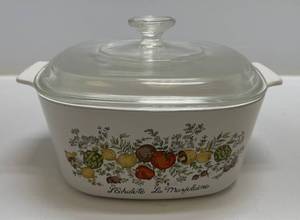 lot 88 image: Large Vintage Corning Ware Spice Of Life Casserole 3 Qt With Lid