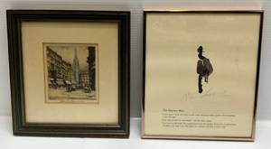 lot 113 image: Group Of Misc. Small Framed Behind Glass Wall Art