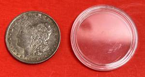lot 176 image: 1889 Morgan Silver Dollar In Holder