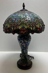 lot 200 image: Dale Tiffany 25 Table Lamp (Shade Has Been Repaired)