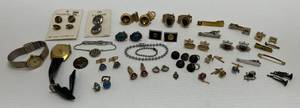 lot 206 image: Misc. Vintage Jewelry & Cuff Links