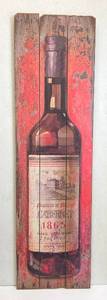 lot 214 image: 60 x 16 34 Wood Cabernet Wine Advertisement Sign