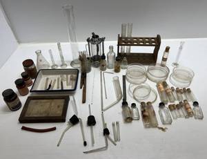 lot 225 image: Misc. Vintage Scientific Test Tubes & More