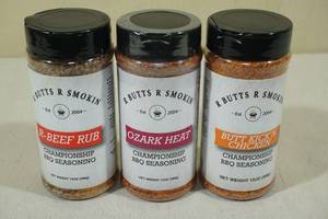 3 R Butts R Smoking Assorted Flavors BBQ Seasonings