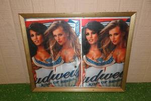 Framed Budweiser Girls Picture