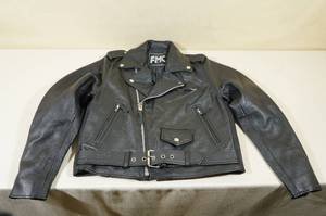 FMC Superstar Black Leather Motorcycle Jacket -Mens Size Medium