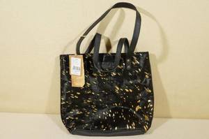 Sixtease Black Tote Bag -12x14x3.5, 9 Handle Drop