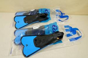 2 Sets Cressi Blue Travel Size Fins -Size 8.5-9.5