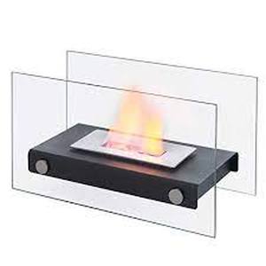 Danya B. Rectangular Tabletop Smokeless Fireplace with Clear Glass Panels