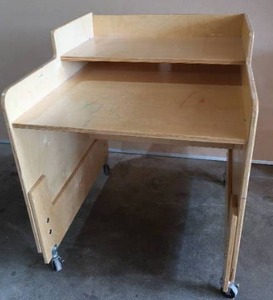 lot 20 image: WOODEN ROLLING DESK
