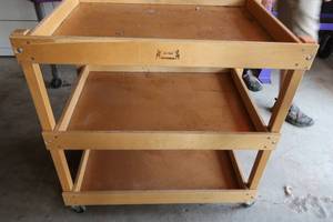 lot 45 image: WOOD ROLLING CART