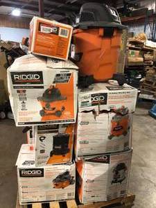 Pallet of Ridgid WetDry Shop Vacs  Customer Returns See Pictures