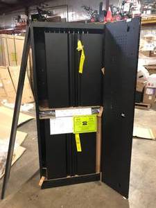 Husky 5-Piece Regular Duty Welded Steel Garage Storage System in Black (78 in. W x 75 in. H x 19 in. D) Customer Returns See Pictures