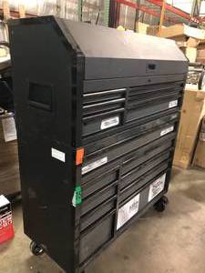 Husky 52 in. W x 21.5 in. D Heavy Duty 15-Drawer Combination Rolling Tool Chest Top Tool Cabinet with LED Light in Matte Black Chest Has No Keys  Customer Returns See Pictures