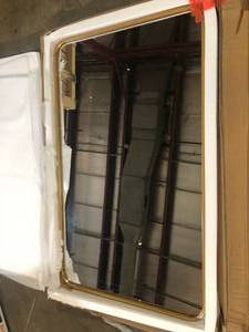 Timeless Home 40 in. H x 24 in. W Brass Modern Soft Corner Rectangular Wall Mirror  Customer Returns See Pictures
