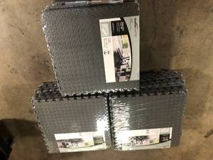 Lot of TrafficMaster Dark Gray 24 in. W x 24 in. L x 0.5 in. Thick Foam ExerciseGym Flooring Tiles (6 TilesCase) (24 sq. ft.) (12 Pack) Customer Returns See Pictures