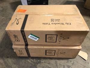 Lot of 2  HOMESTOCK 12 in. Black Rectangle Wood End Table with Drawer and Shelf Solid Narrow Side Table For Bedrooms Ideal For Small Spaces