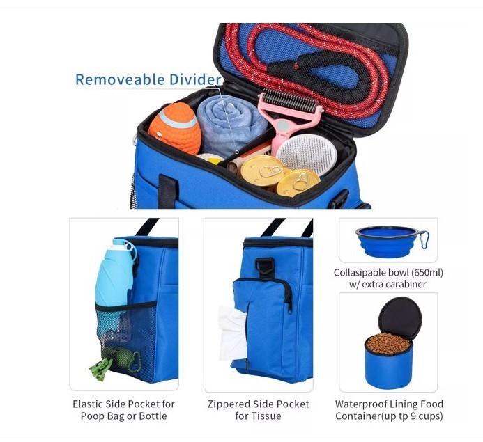 lot 605 image: NEW PetsFit Week Away Pet Travel Bag  Accessories - Navy Blue