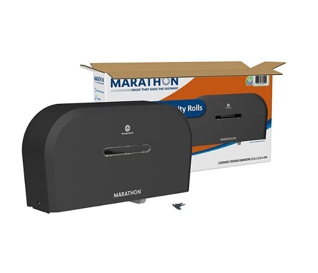 lot 560 image: Marathon 2-Roll Jumbo Toilet Paper Dispenser, Smoke