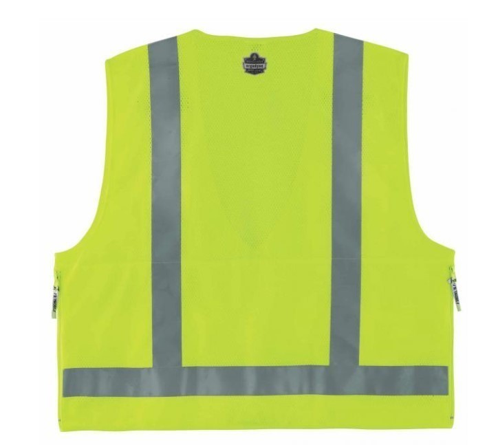 lot 870 image: NEW Ergodyne GloWear 8250Z Surveyors Vest - Type R, Class 2, Zipper - Hi-Vis Lime 2XL3XL