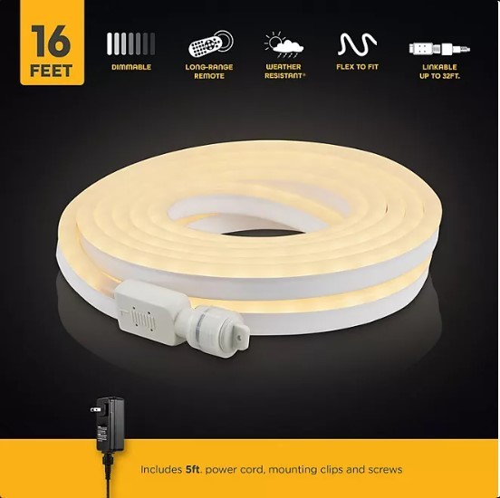 lot 466 image: NEW  Ecoscapes Color-Changing LED Flex Light With Remote Control by Enbrighten (16.4 ft.)