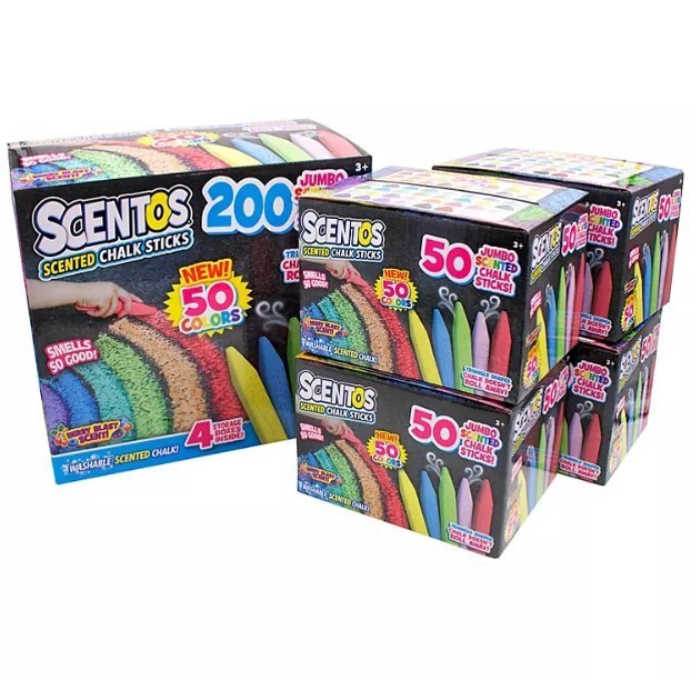 lot 472 image: NEW Scentos Scented 200-ct Bold Chalk Pack